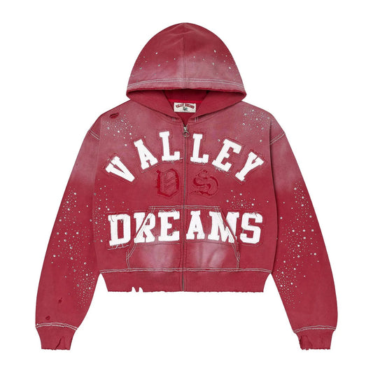 Vale Forever 'Classico' Ruby Red Zip Up Hoodie