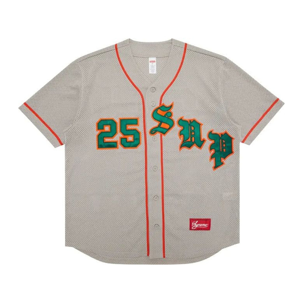 Supreme Old English Baseball Jersey 'Grey'