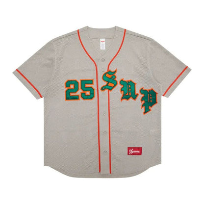 Supreme Old English Baseball Jersey 'Grey'