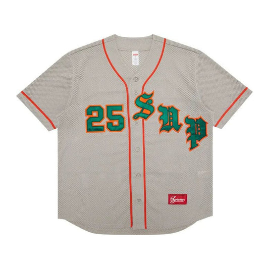 Supreme Old English Baseball Jersey 'Grey'