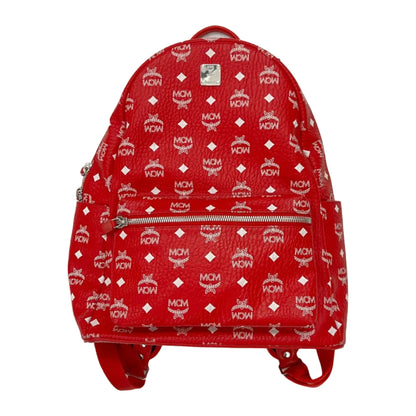 MCM Stark Side Studs Backpack 'Visetos Monogram Candy Red' (Pre-Owned)