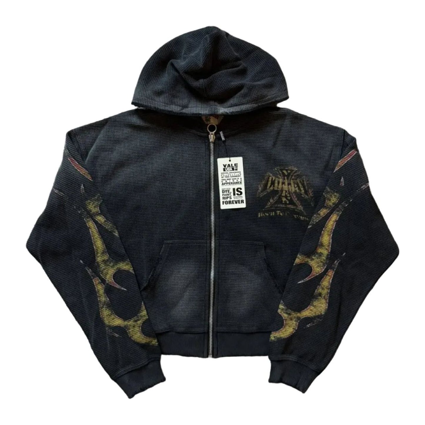 Vale Forever Black Reborn Waffle Zip Up Hoodie Valley Dreams