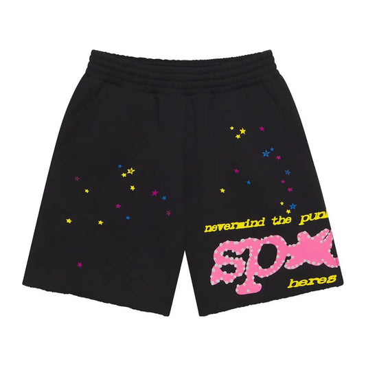 Sp5der Punk V2 Sweat Shorts 'Black'