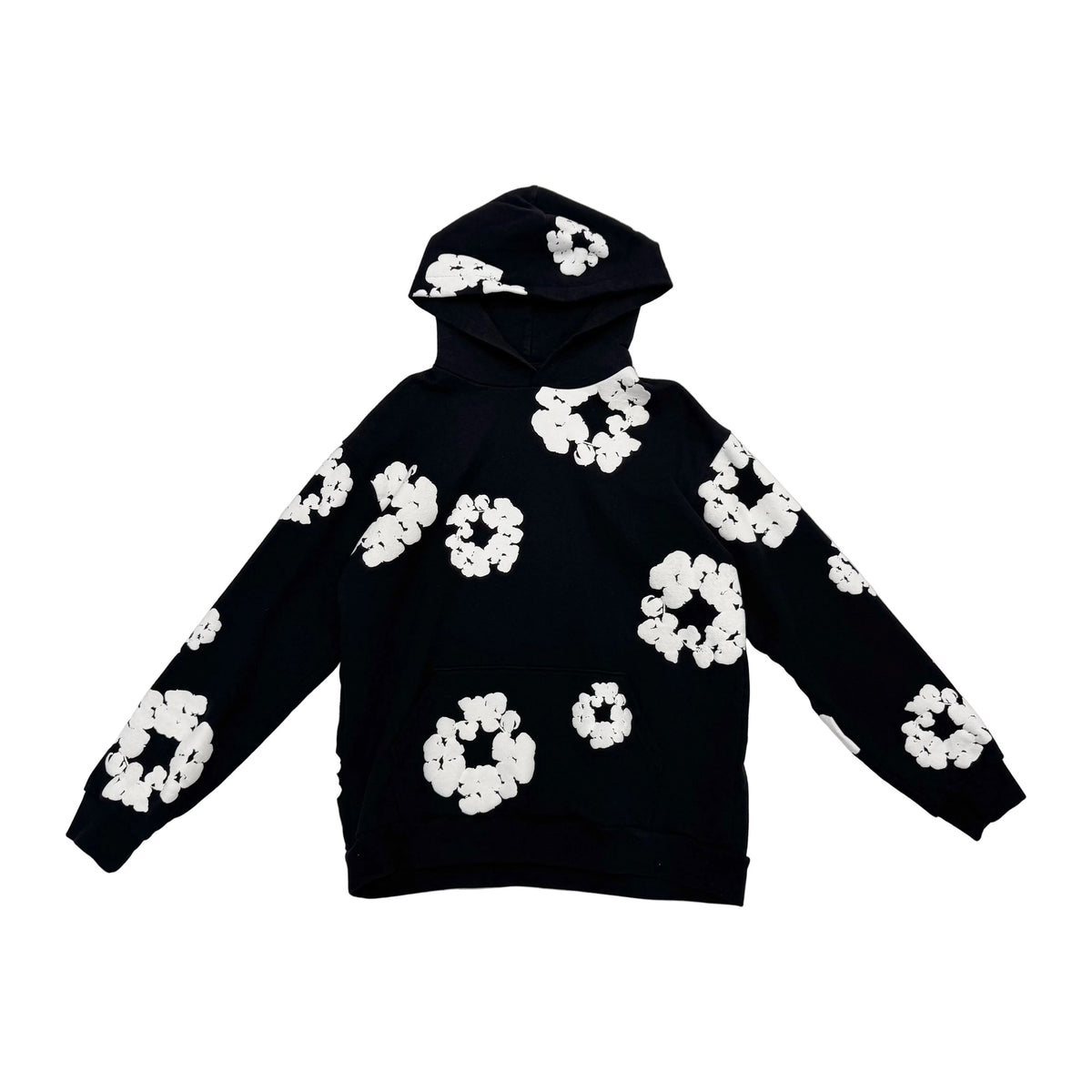 Denim Tears Cotton Wreath Hoodie 'Black/White' (Pre-Owned)