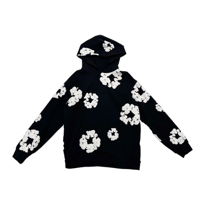 Denim Tears Cotton Wreath Hoodie 'Black/White' (Pre-Owned)