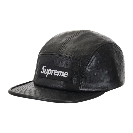 Supreme Ostrich Embossed Leather GORE-TEX Camp Cap Black