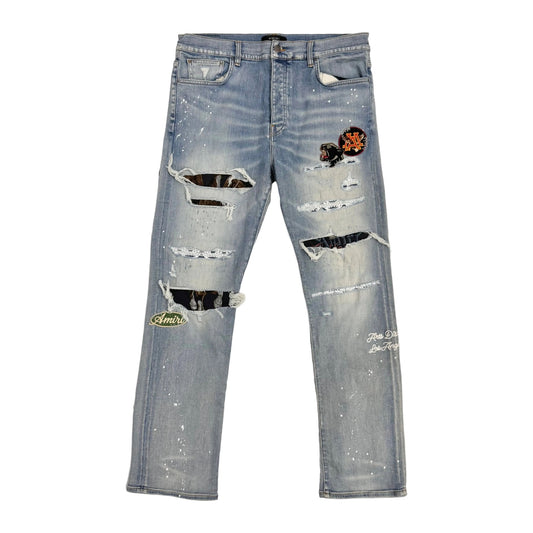 Amiri Patch Straight-Leg Jeans ‘Blue’ (Pre-Owned)