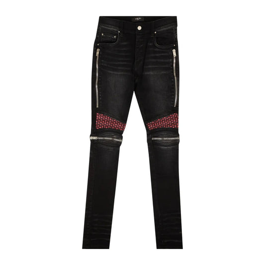 Amiri Pink Velvet PJ MX2 Skinny Jeans 'Black'