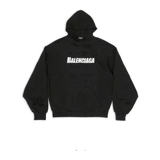 Balenciaga Caps Destroyed Oversize Fit Hoodie
Black/White