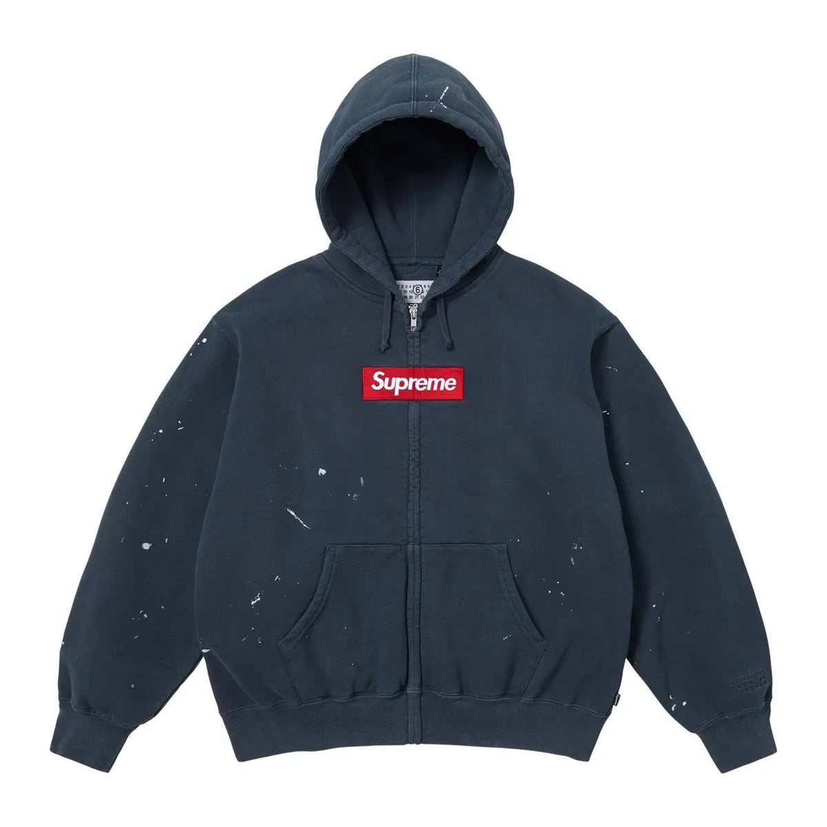 Supreme MM6 Maison Margiela Box Logo Zip Up Hoodie 'Navy'
