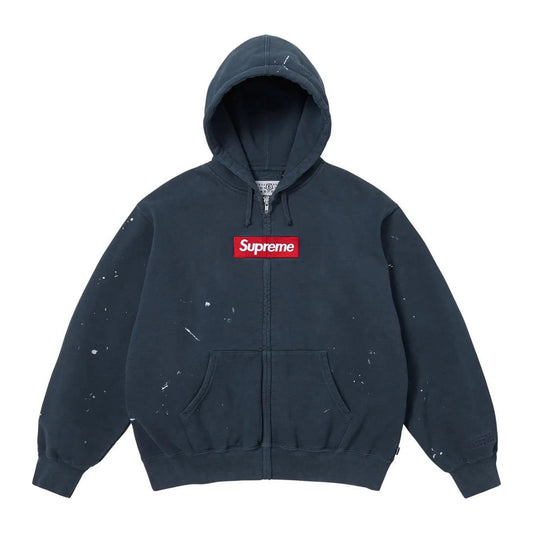Supreme MM6 Maison Margiela Box Logo Zip Up Hoodie 'Navy'