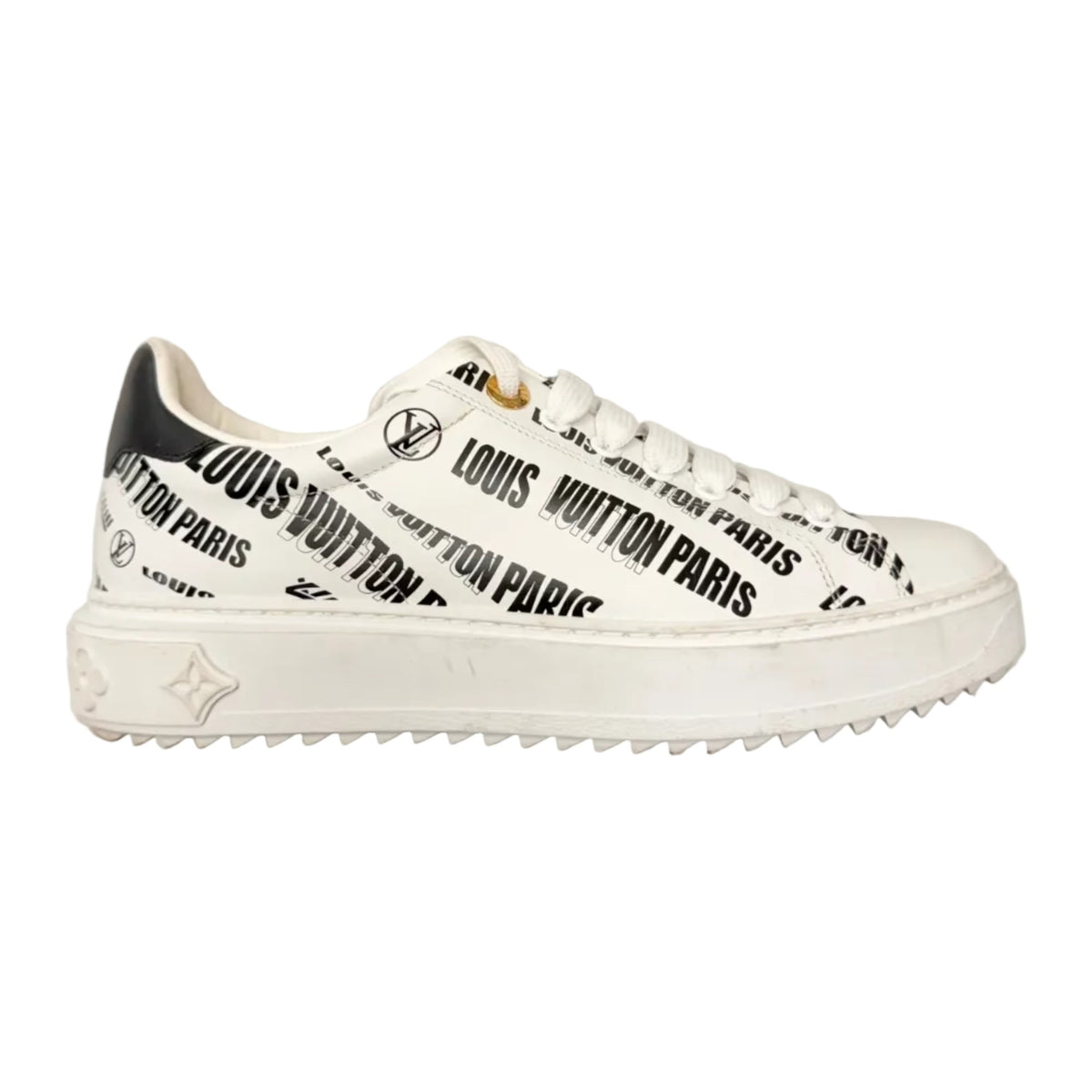 Louis Vuitton Squad Low Allover Print Graphic Signature Leather Black White (Women's) (Pre-owned)