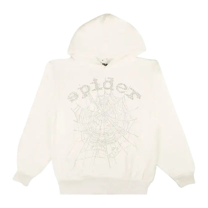 Sp5der OG Rhinestone Hoodie 'White'