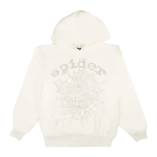 Sp5der OG Rhinestone Hoodie 'White'