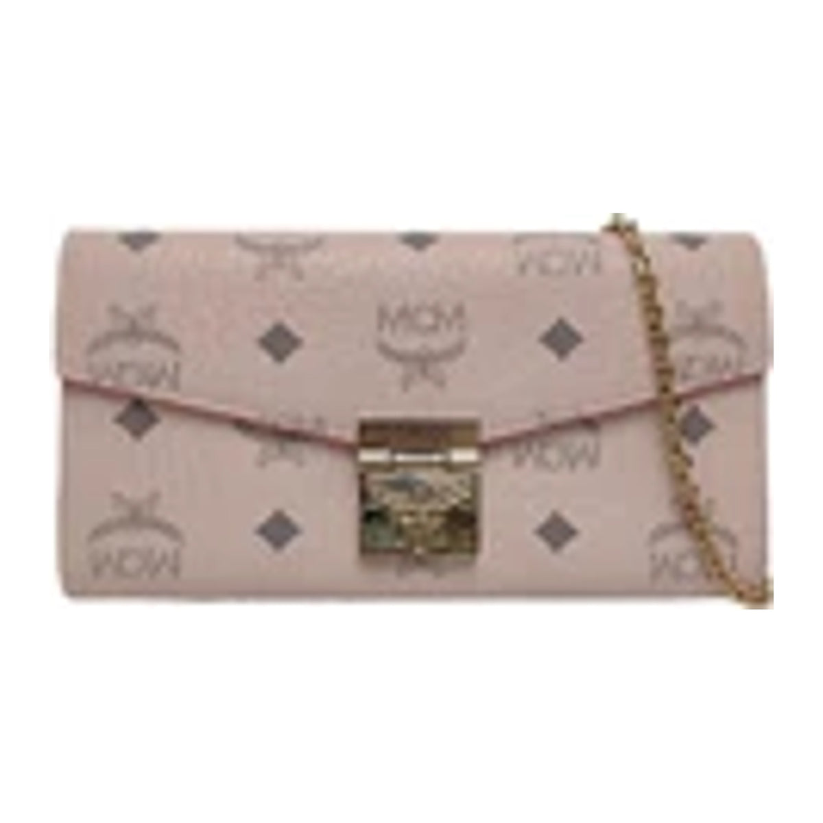MCM Patrisia Visetos Monogram Print Faux Leather Envelope