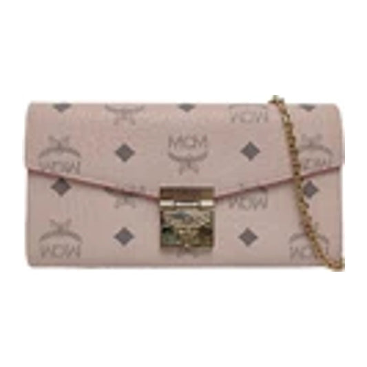 MCM Patrisia Visetos Monogram Print Faux Leather Envelope