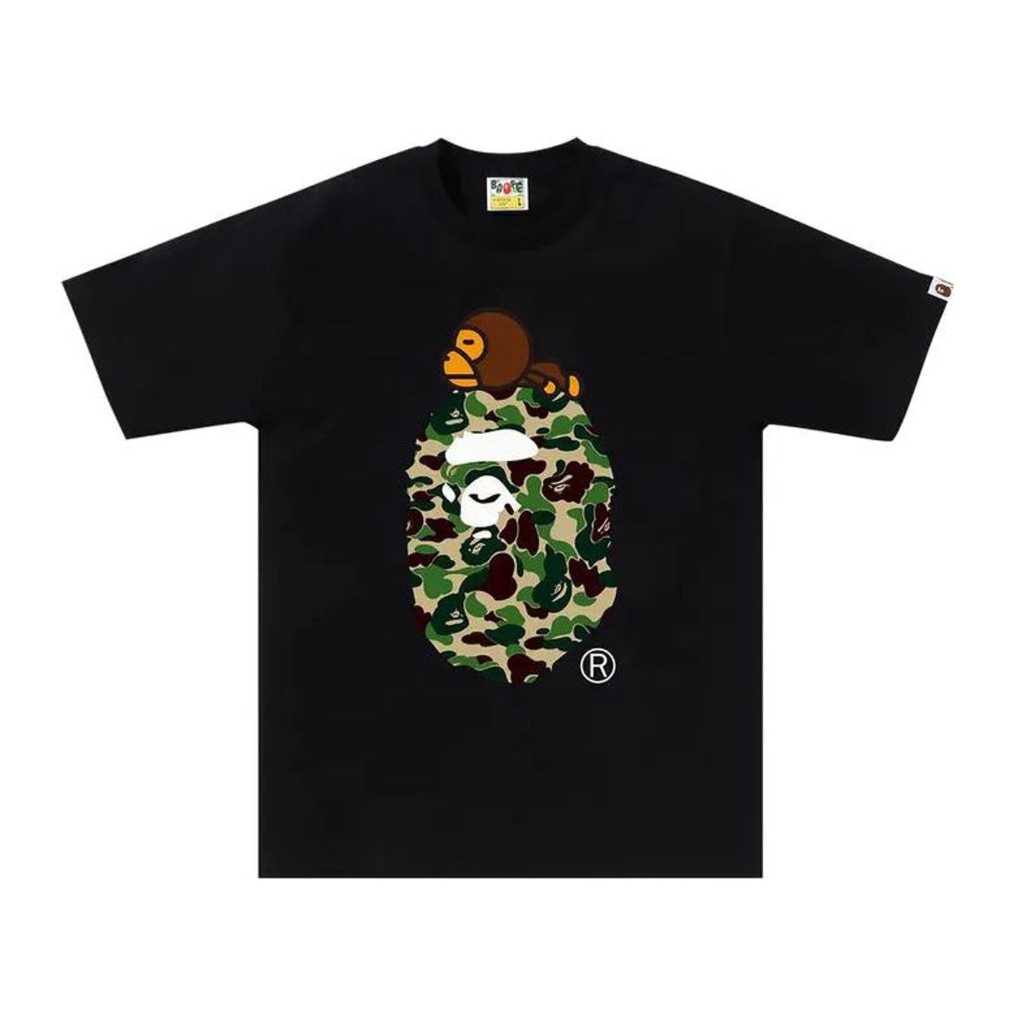 Bape ABC Camo Milo On Big Ape Tee (SS25) 'Black/Green'