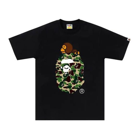 Bape ABC Camo Milo On Big Ape Tee (SS25) 'Black/Green'