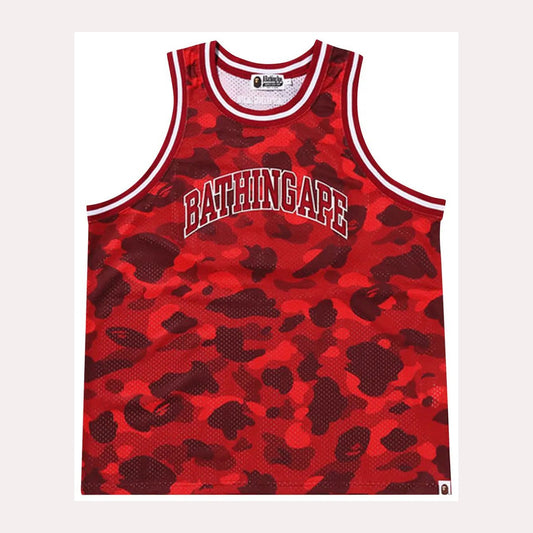 BAPE Color Camo Basketball Tank Top 'Red'