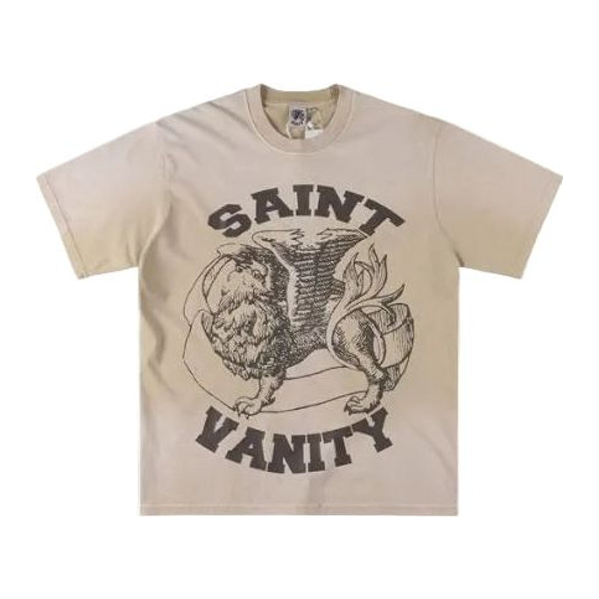 Saint Vanity Brown Griffin Cream Tee