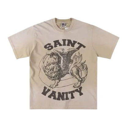 Saint Vanity Brown Griffin Cream Tee