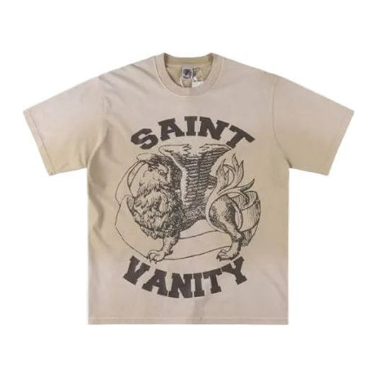 Saint Vanity Brown Griffin Cream Tee