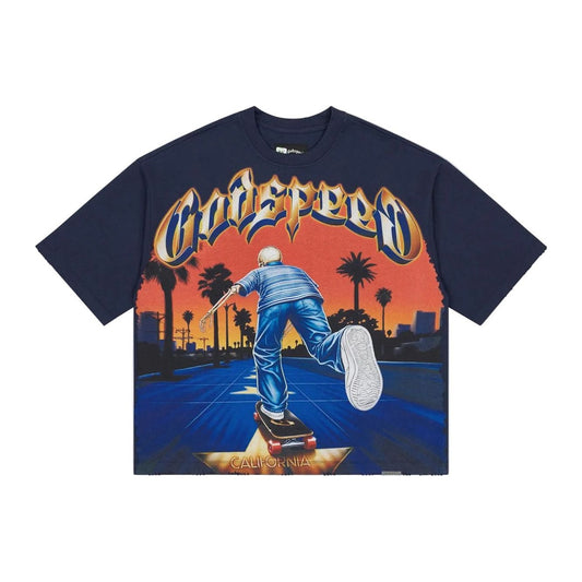 Godspeed Kick Push T-Shirt 'Navy'