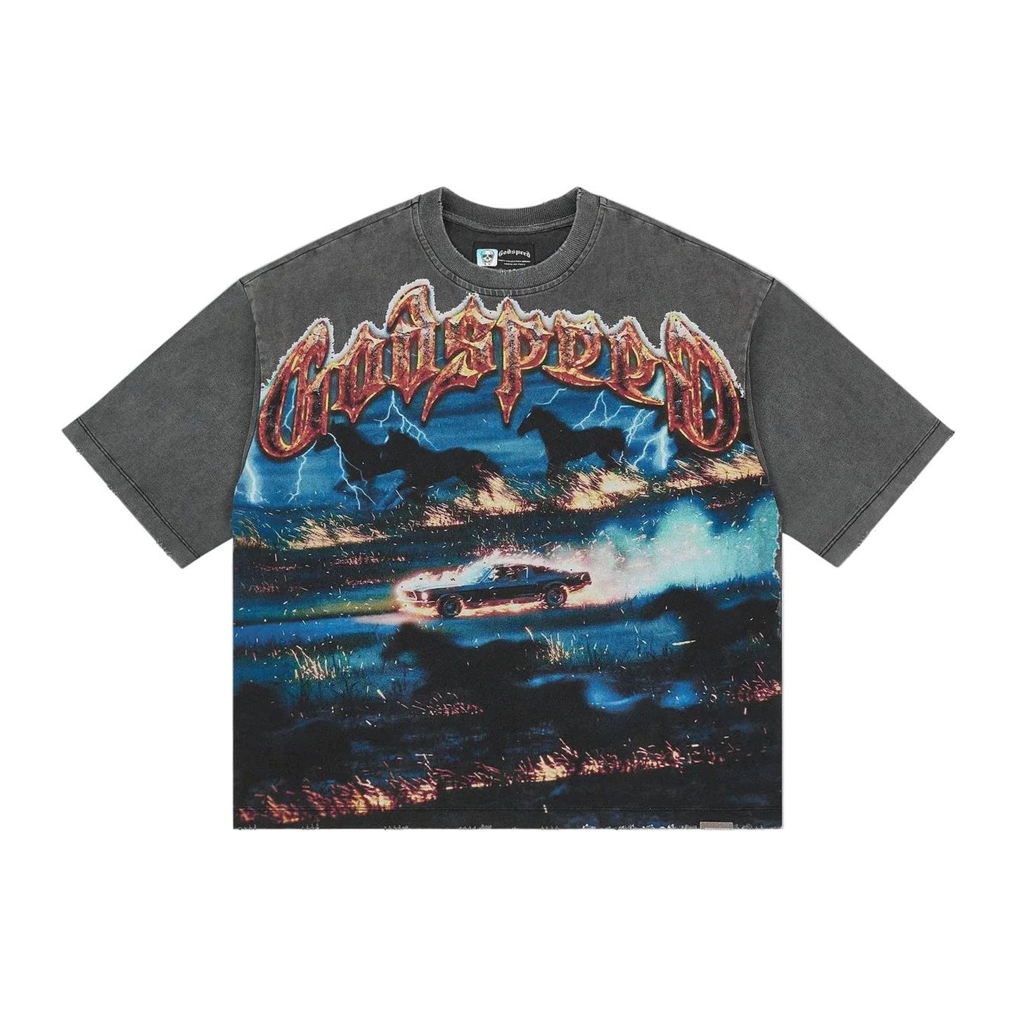 Godspeed Horsepower T-shirt 'Grey Wash'