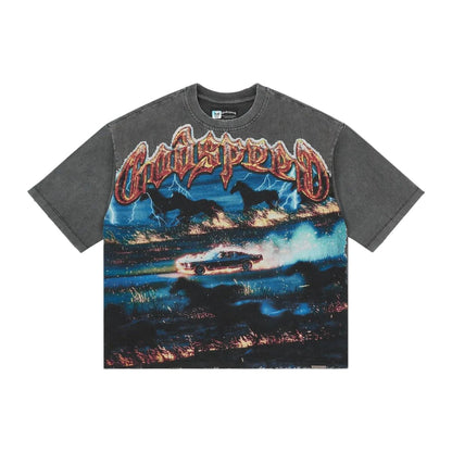 Godspeed Horsepower T-shirt 'Grey Wash'
