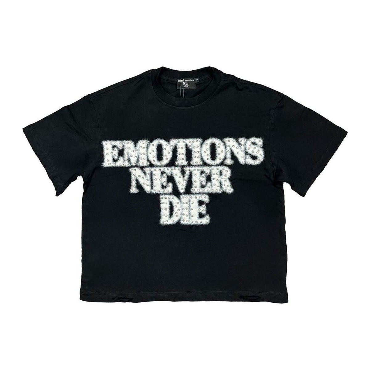 Mixed Emotion Black End Rhinestone Tee