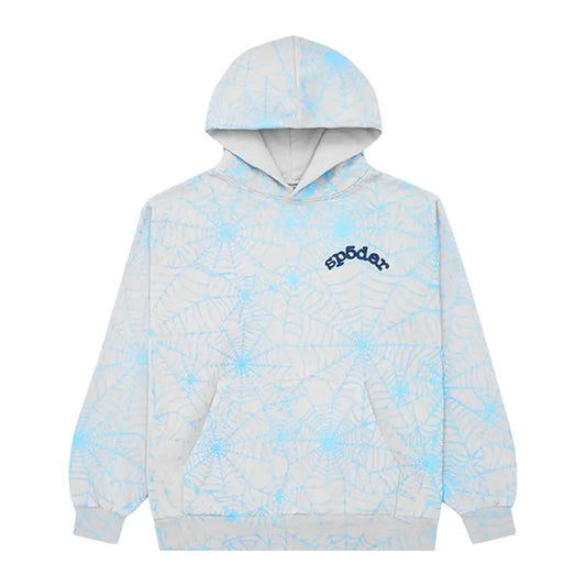 Sp5der AOP Web Hoodie 'Heather Grey'