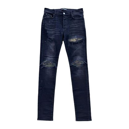 Amiri MX1 Camo Patch Jeans Aged Black (Pre-Owned)