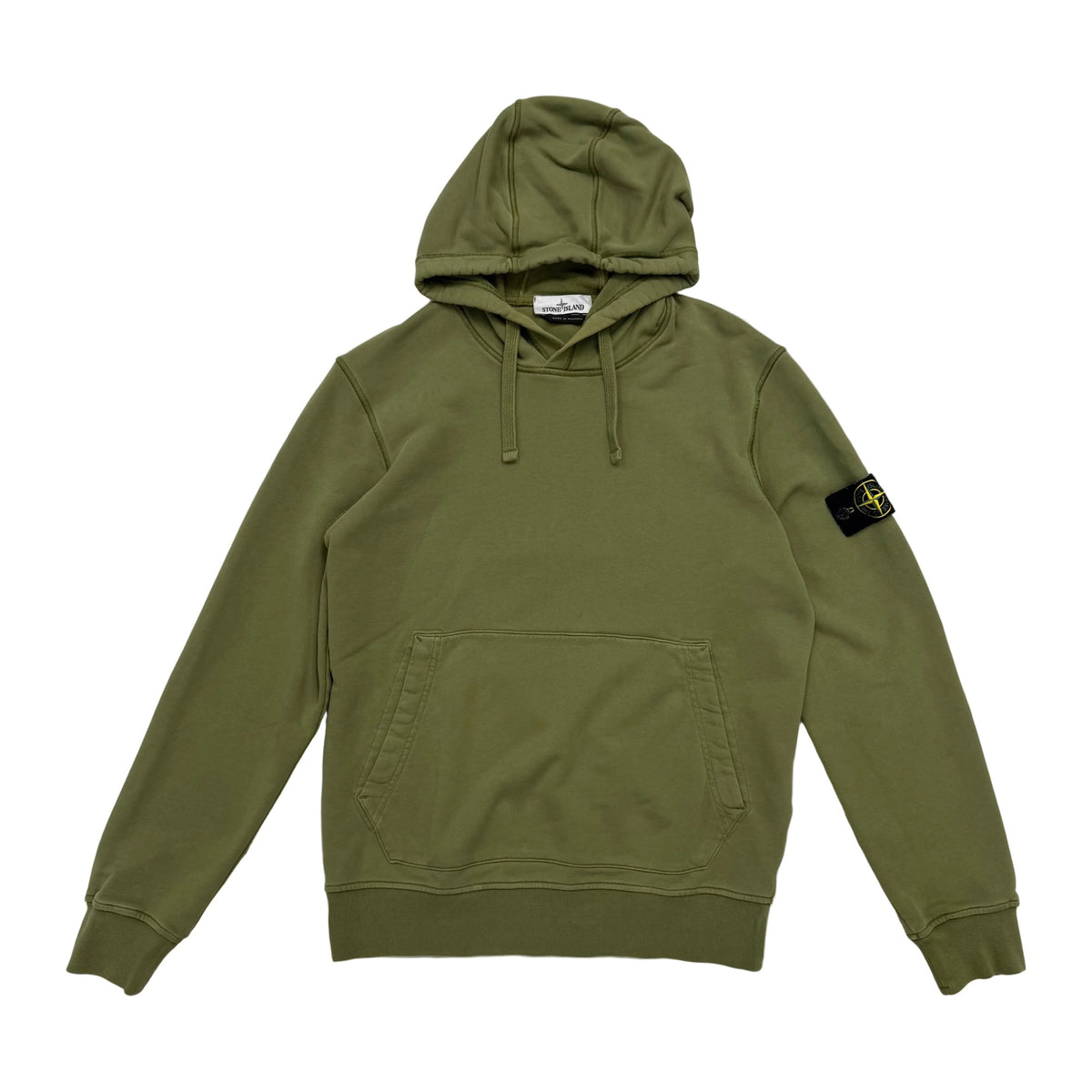 Stone Island Logo Patch Full Over Hoodie 'Olive Green' (Pre-Owned)