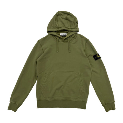 Stone Island Logo Patch Full Over Hoodie 'Olive Green' (Pre-Owned)