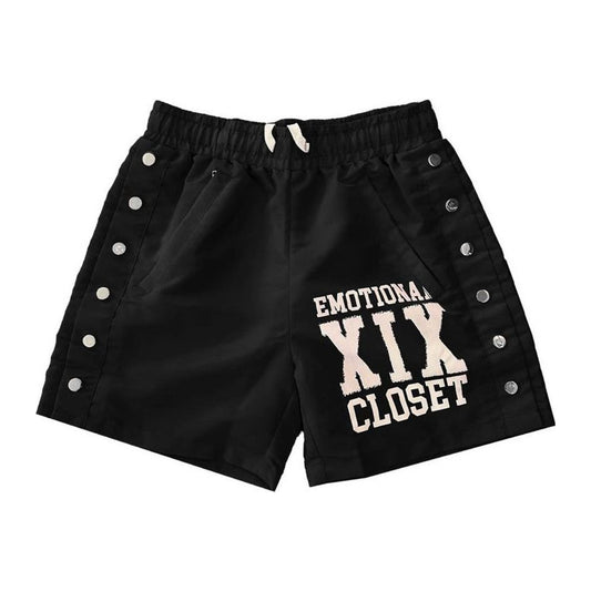 Mixed Emotion Black Backyard Nylon Shorts