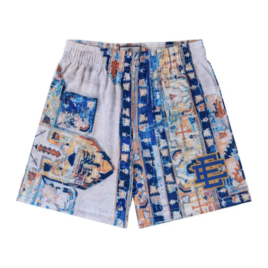 Eric Emanuel EE Basic/Core Rug Print Short 'White/Blue'