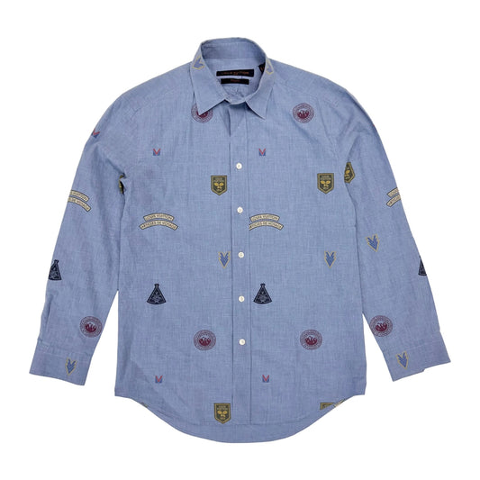 Louis Vuitton Regular Fit Classic Shirt With Stamps 'Blue' (Pre-Owned)