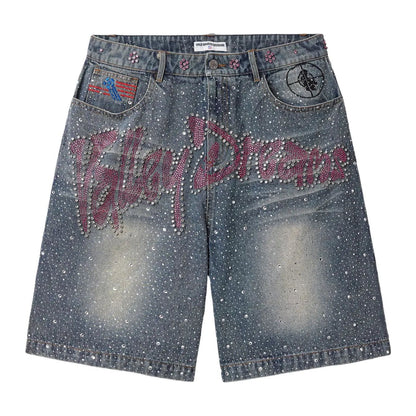 Vale Forever Iced Out Jorts 'Mid Blue'