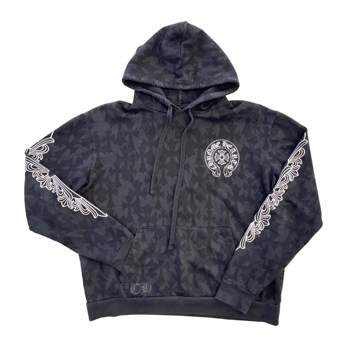 Chrome Hearts Plus Cross All Over Print Hoodie 'Black' (Pre-Owned)