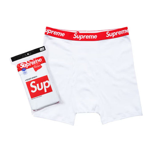 Supreme Hanes Boxer Briefs (4 Pack) White