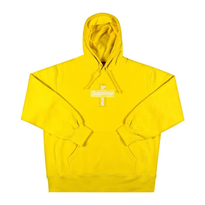 Supreme Cross Box Logo Hooded Sweatshirt 'Lemon'