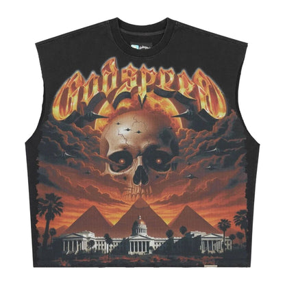 Godspeed Echoes Empire Sleeveless T-Shirt 'Black Wash'