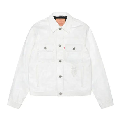Stussy x Levi's Leather Trucker Jacket 'Tofu'