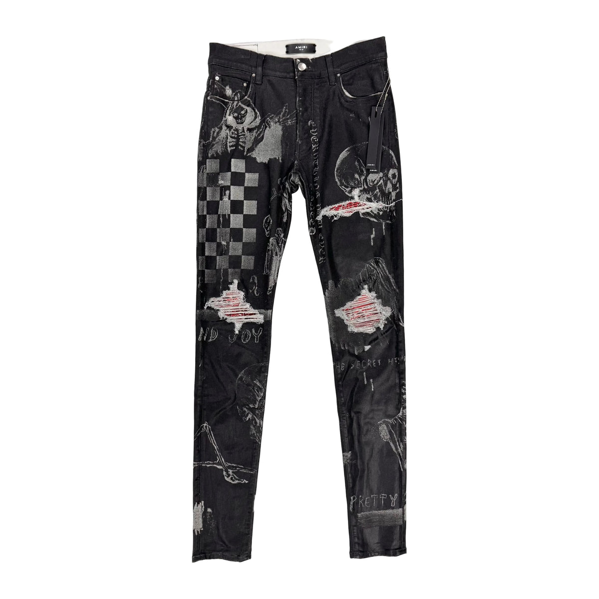 Amiri Art Patch Bandana Skinny Jeans 'Black'