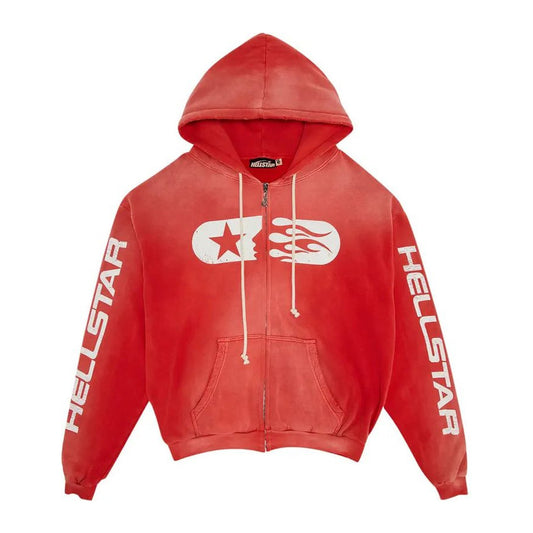 Hellstar Studios Zip Hoodie 'Red'