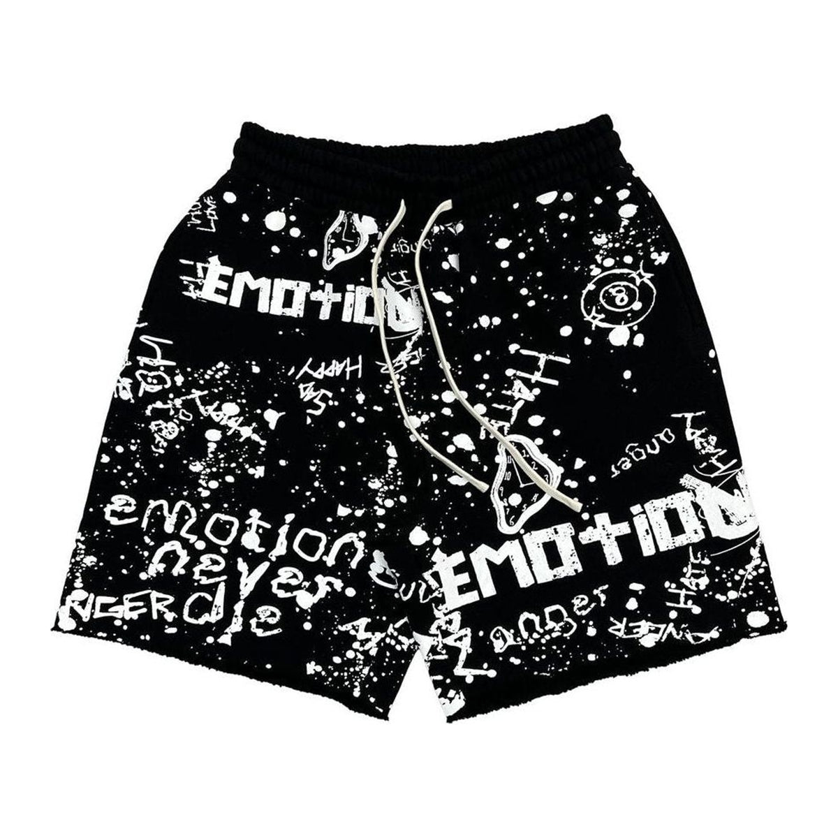 Mixed Emotion Black Graffiti Shorts