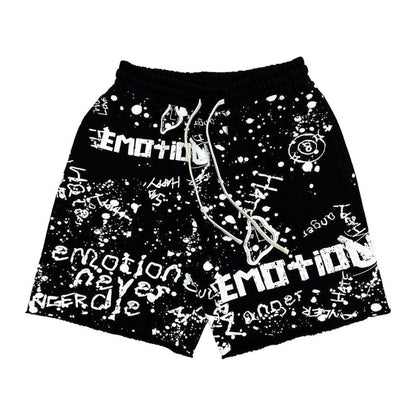 Mixed Emotion Black Graffiti Shorts