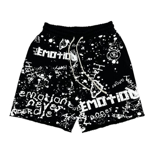 Mixed Emotion Black Graffiti Shorts