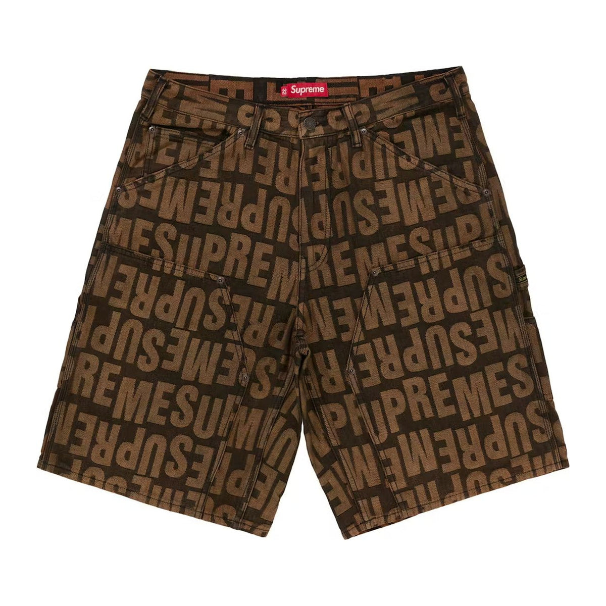 Supreme Repeat Jacquard Double Knee Denim Short 'Dark Brown'
