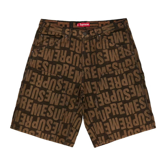 Supreme Repeat Jacquard Double Knee Denim Short 'Dark Brown'